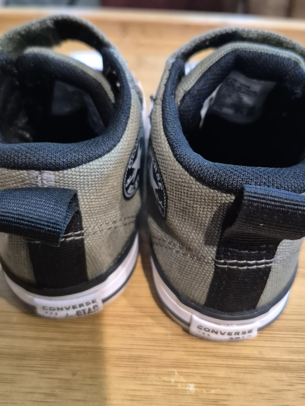 Converse Kids High-Top Sneakers in Olive Green with Black Laces